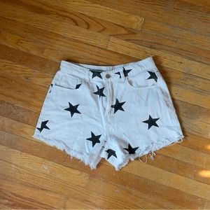 SHEIN Star Hem Jean Shorts High Rise